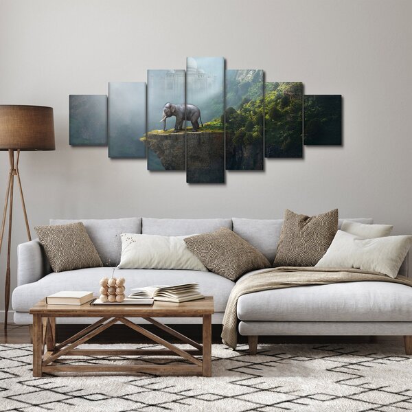 Obraz - Slůně na vrcholku Taj Mahal (210x100 cm)