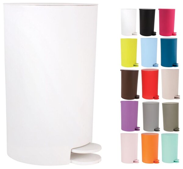 MSV pedálový odpadkový koš OSAKI, bílý, plast, 3 L