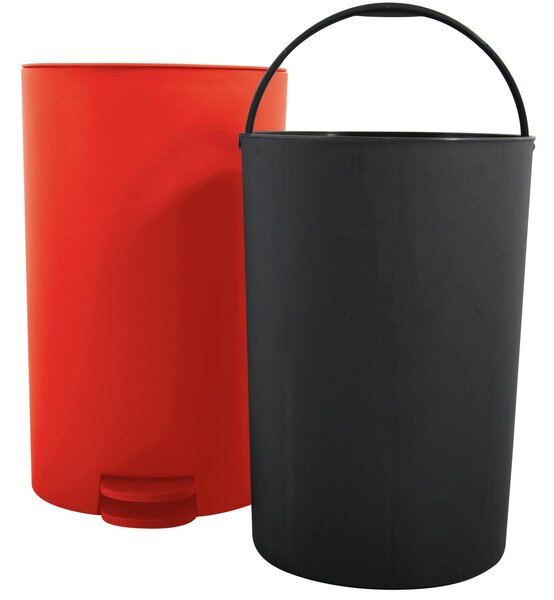MSV pedálový odpadkový koš OSAKI, červený, plast, 3 L