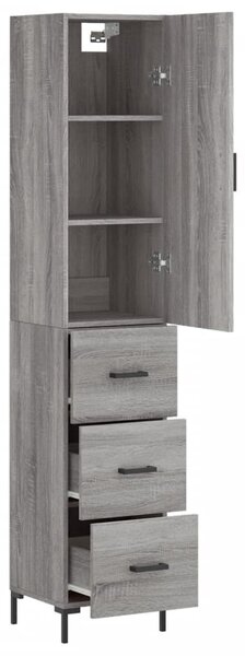 Skříň highboard šedá sonoma 34,5 x 34 x 180 cm kompozitní dřevo 3198855