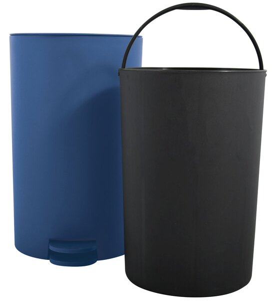 MSV pedálový odpadkový koš OSAKI, tmavě modrý, plast, 3 L