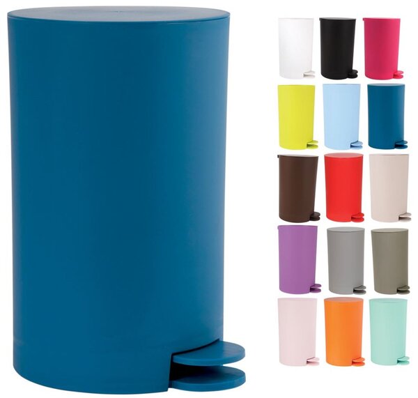 MSV pedálový odpadkový koš OSAKI, tmavě modrý, plast, 3 L