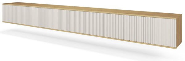 Závěsný TV stolek Bello 350 cm - dub/kašmír