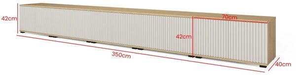 TV stolek Bello 350 cm - dub/kašmír