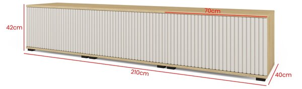 TV stolek Bello 210 cm - dub/kašmír