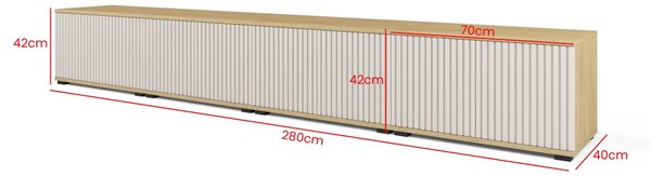 TV stolek Bello 280 cm - dub/kašmír