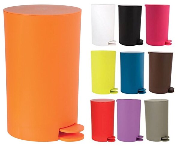 MSV pedálový odpadkový koš OSAKI, matný oranžový, plast, 3 L