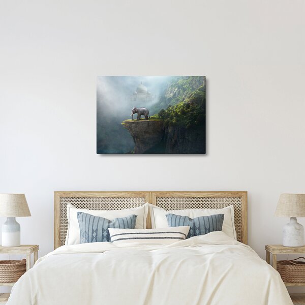 Obraz - Slůně na vrcholku Taj Mahal (70x50 cm)