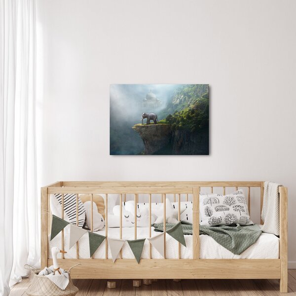 Obraz - Slůně na vrcholku Taj Mahal (70x50 cm)
