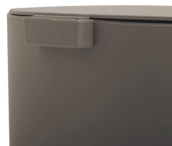 MSV pedálový odpadkový koš OSAKI, matný šedohnědý, plast, 3 L