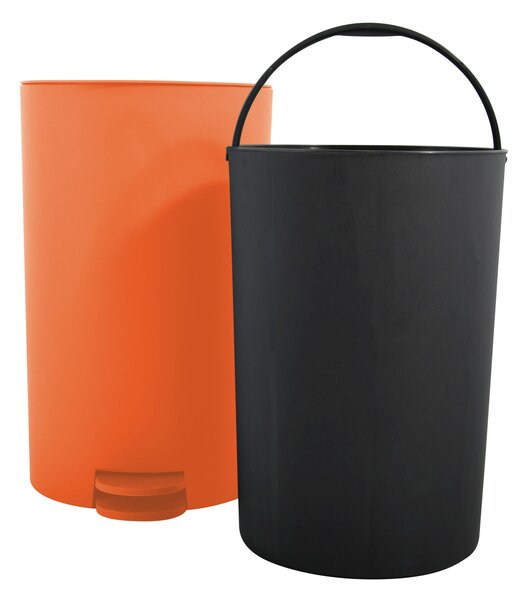 MSV pedálový odpadkový koš OSAKI, matný oranžový, plast, 3 L
