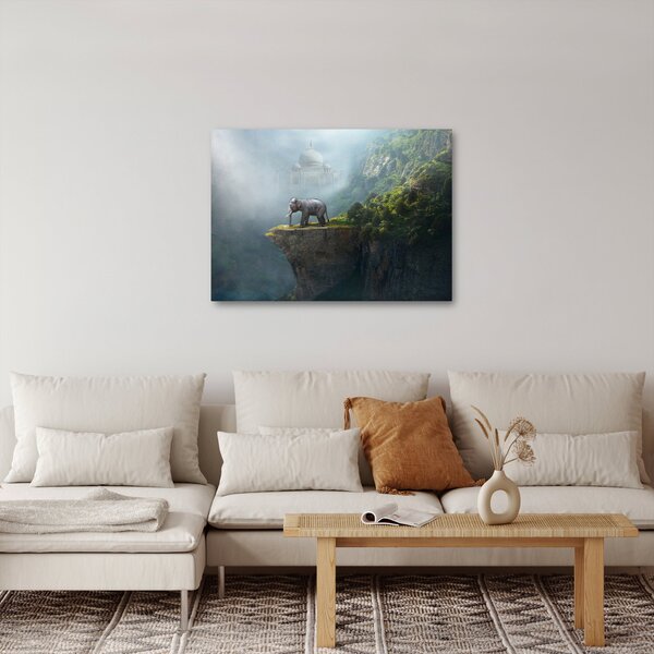 Obraz - Slůně na vrcholku Taj Mahal (70x50 cm)