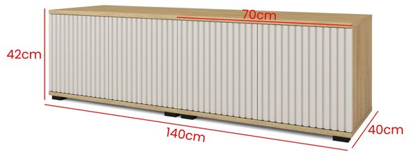 TV stolek Bello 140 cm - dub/kašmír