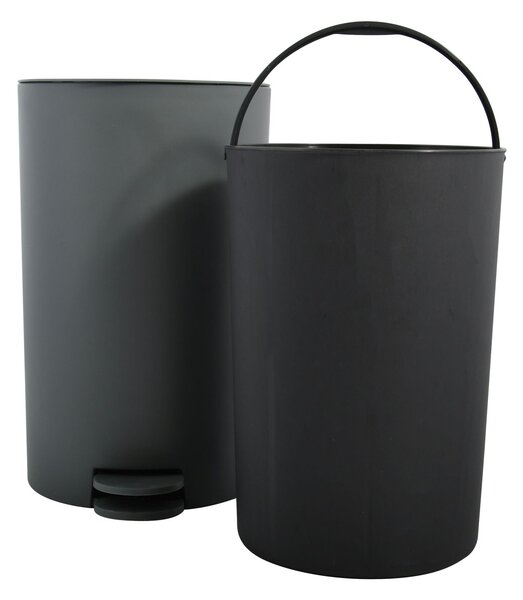 MSV pedálový odpadkový koš OSAKI, matný šedý, plast, 3 L