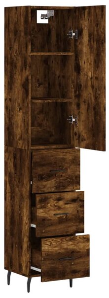 Skříň highboard kouřový dub 34,5 x 34 x 180 cm kompozitní dřevo 3198870