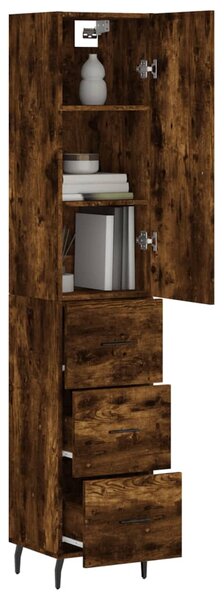 Skříň highboard kouřový dub 34,5 x 34 x 180 cm kompozitní dřevo 3198870