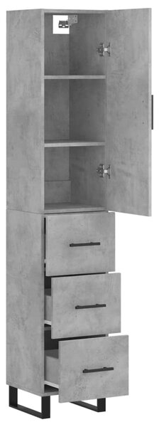 Skříň highboard betonově šedá 34,5x34x180 cm kompozitní dřevo 3198877