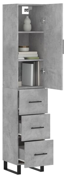 Skříň highboard betonově šedá 34,5x34x180 cm kompozitní dřevo 3198877