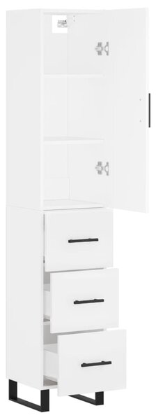 Skříň highboard bílá 34,5 x 34 x 180 cm kompozitní dřevo 3198873