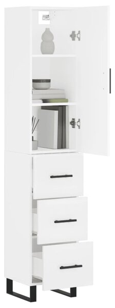 Skříň highboard bílá 34,5 x 34 x 180 cm kompozitní dřevo 3198873