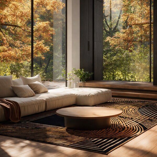 Fargotex Černo-zlatý koberec Wind 160 x 230 cm