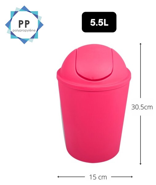 MSV výklopný koš AKO, růžový, plast, 5,5 L