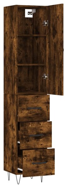 Skříň highboard kouřový dub 34,5 x 34 x 180 cm kompozitní dřevo 3198886