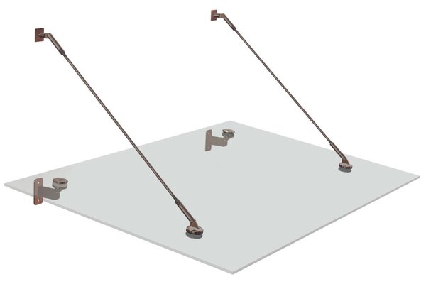 Strisky-polymer.cz Skleněná stříška nad dveře s táhly,hl.100cm 140 cm čiré sklo 10mm ESG