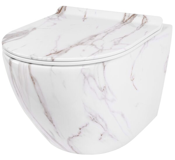 Závěsná WC mísa REA CARLOS Slim Rimless Aiax