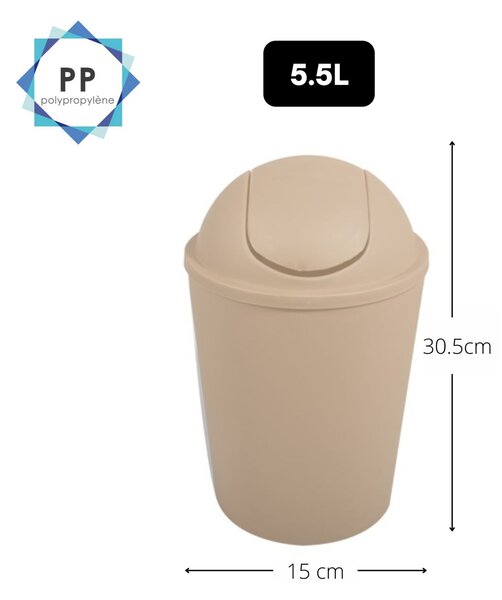 MSV výklopný koš AKO, béžový, plast, 5,5 L