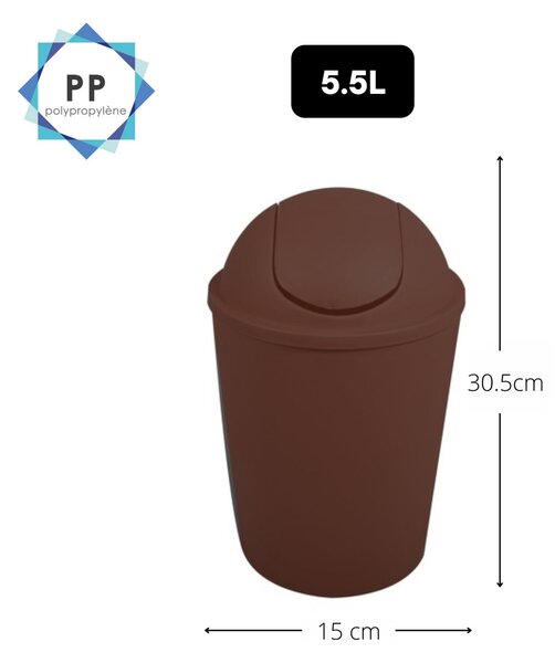 MSV výklopný koš AKO, hnědý, plast, 5,5 L