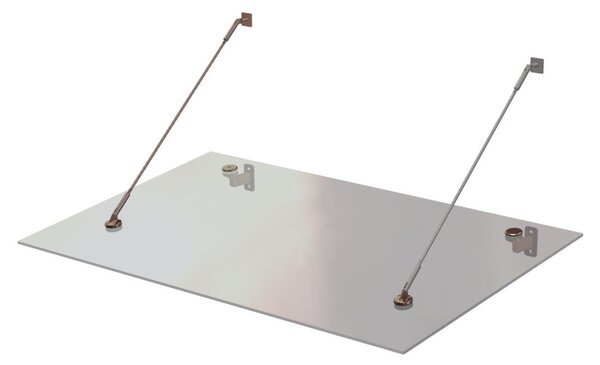 Strisky-polymer.cz Skleněná stříška nad dveře s táhly,hl.100cm 140 cm čiré sklo 10mm ESG