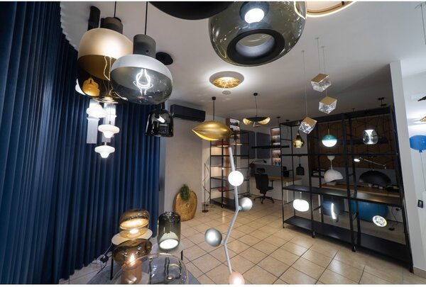 Bomma Luxusní závěsné svítidlo Pyrite large, s baldachýnem Barva: Zlatá