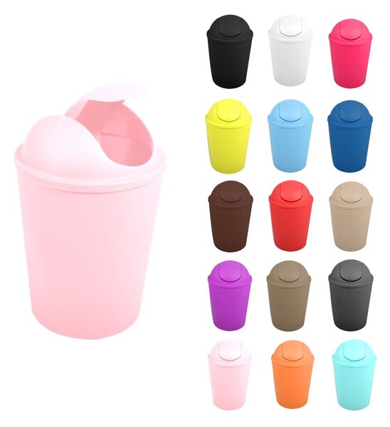 MSV výklopný koš AKO, pastelově růžový, plast, 5,5 L