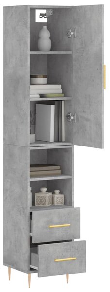 Skříň highboard betonově šedá 34,5x34x180 cm kompozitní dřevo 3198909