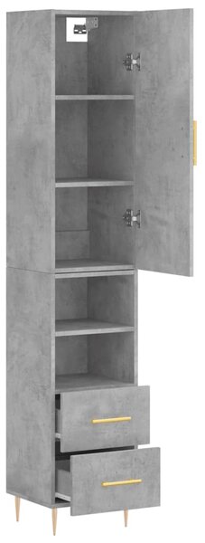 Skříň highboard betonově šedá 34,5x34x180 cm kompozitní dřevo 3198909