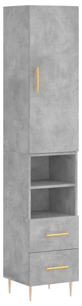 Skříň highboard betonově šedá 34,5x34x180 cm kompozitní dřevo 3198909