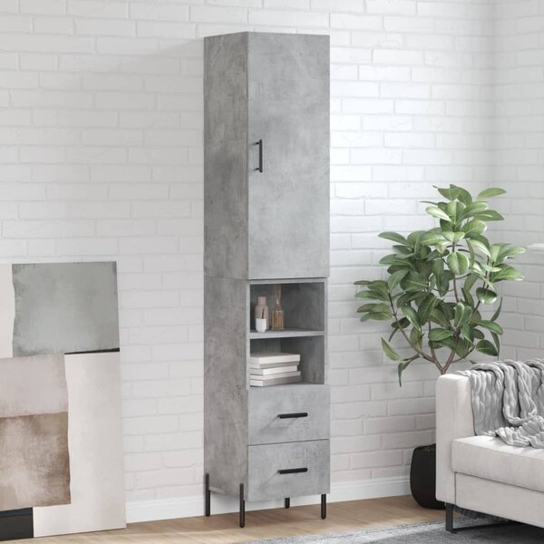 Skříň highboard betonově šedá 34,5x34x180 cm kompozitní dřevo 3198925