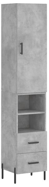 Skříň highboard betonově šedá 34,5x34x180 cm kompozitní dřevo 3198925