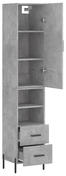 Skříň highboard betonově šedá 34,5x34x180 cm kompozitní dřevo 3198925