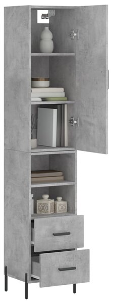 Skříň highboard betonově šedá 34,5x34x180 cm kompozitní dřevo 3198925