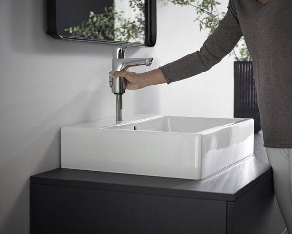 Hansgrohe Focus Páková umyvadlová baterie 100 CoolStart s odtokovou soupravou s táhlem, chrom 31621000