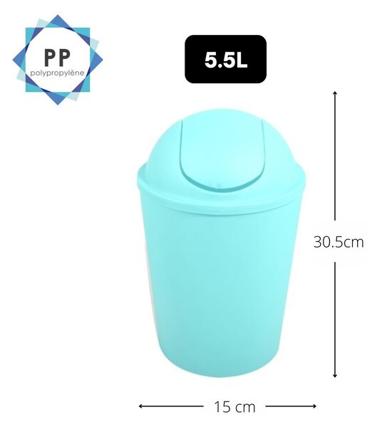 MSV výklopný koš AKO, pastelově zelený, plast, 5,5 L