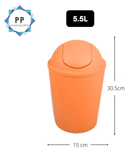 MSV výklopný koš AKO, oranžový, plast, 5,5 L