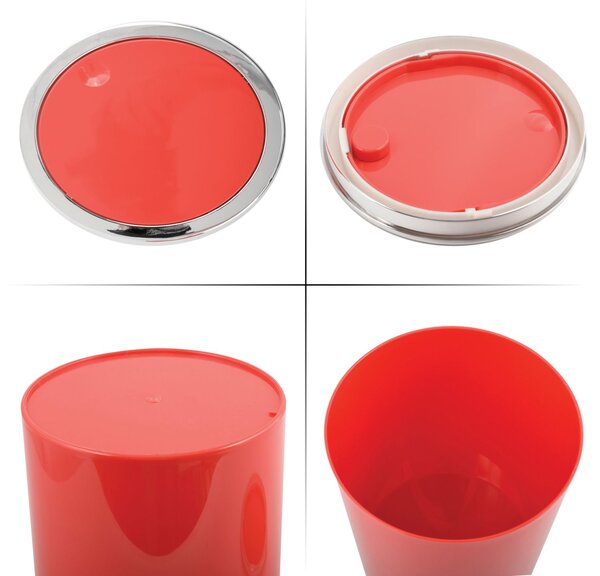 MSV výklopný odpadkový koš KAMAKA, červený, plast, 6 L