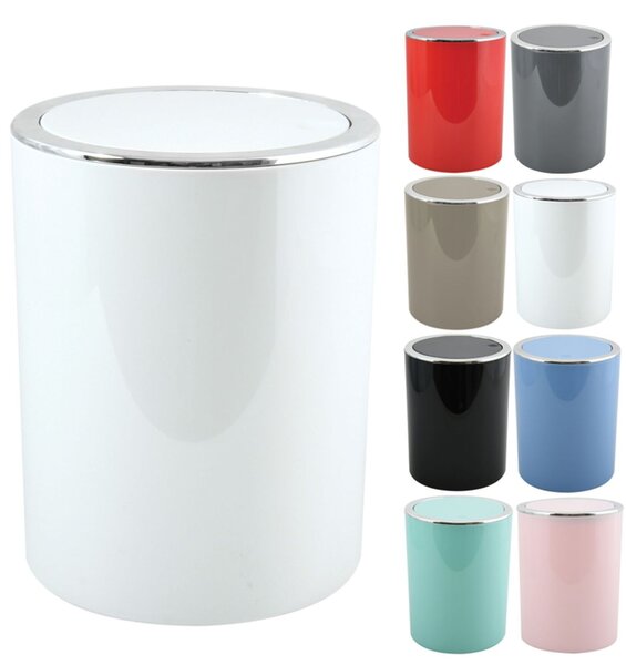 MSV výklopný odpadkový koš KAMAKA, bílý, plast, 6 L