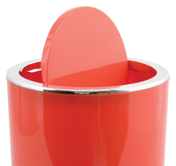 MSV výklopný odpadkový koš KAMAKA, červený, plast, 6 L