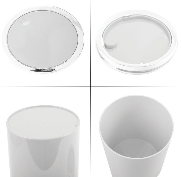 MSV výklopný odpadkový koš KAMAKA, bílý, plast, 6 L