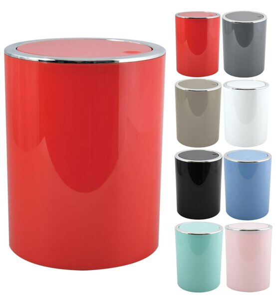 MSV výklopný odpadkový koš KAMAKA, červený, plast, 6 L