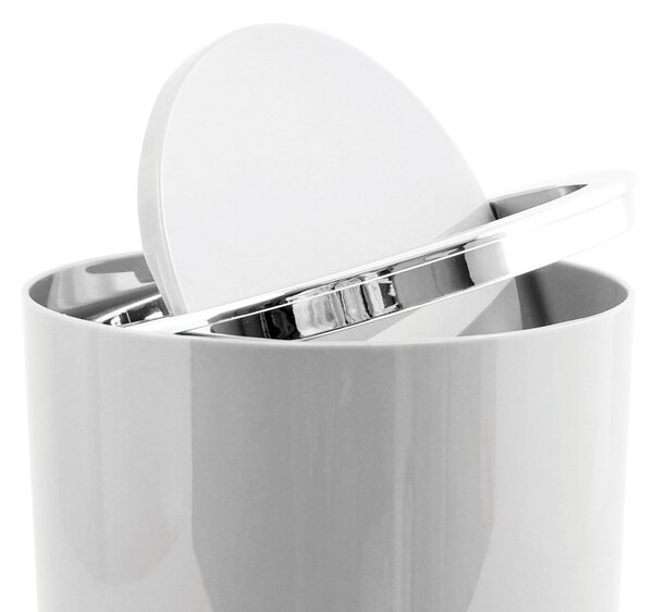 MSV výklopný odpadkový koš KAMAKA, bílý, plast, 6 L